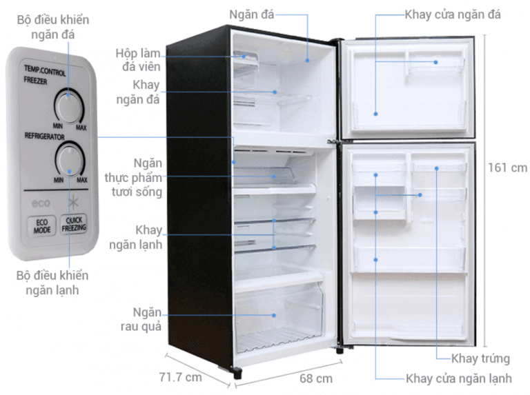 Mua Tủ lạnh Panasonic Inverter 170 lít NR-BA190PPVN - Kháng khuẩn tinh thể  bạc Ag+ - Hàng chính hãng tại Hệ Thống Điện Máy ePro | Tiki