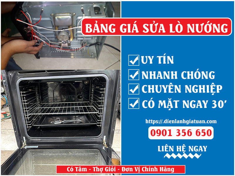 bảng giá sửa chữa lò nướng