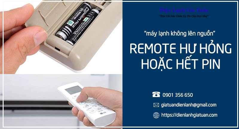 remote hư hỏng hoặc hết pin