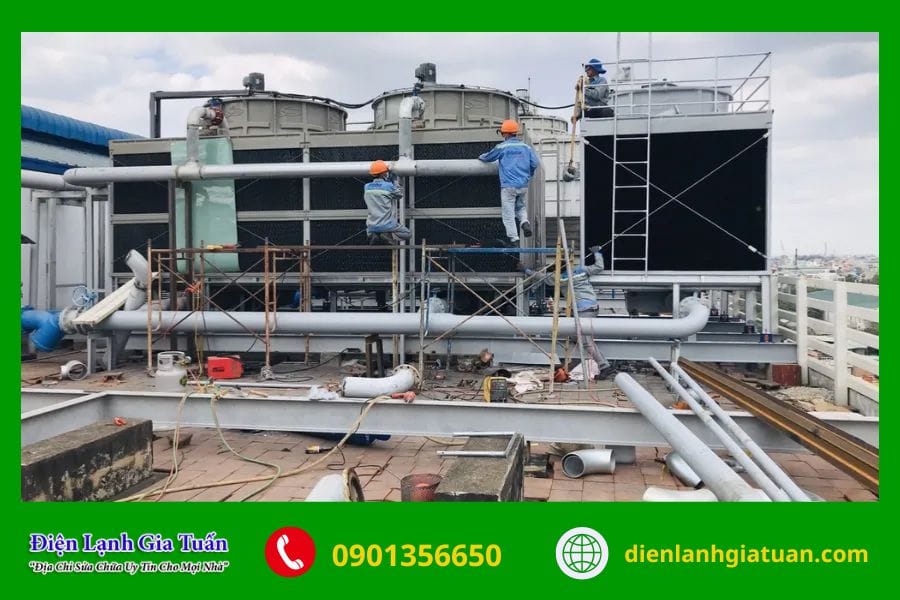 Dịch vụ bảo trì tháp giải nhiệt Cooling Tower 7 bao tri thap giai nhiet cooling tower 2