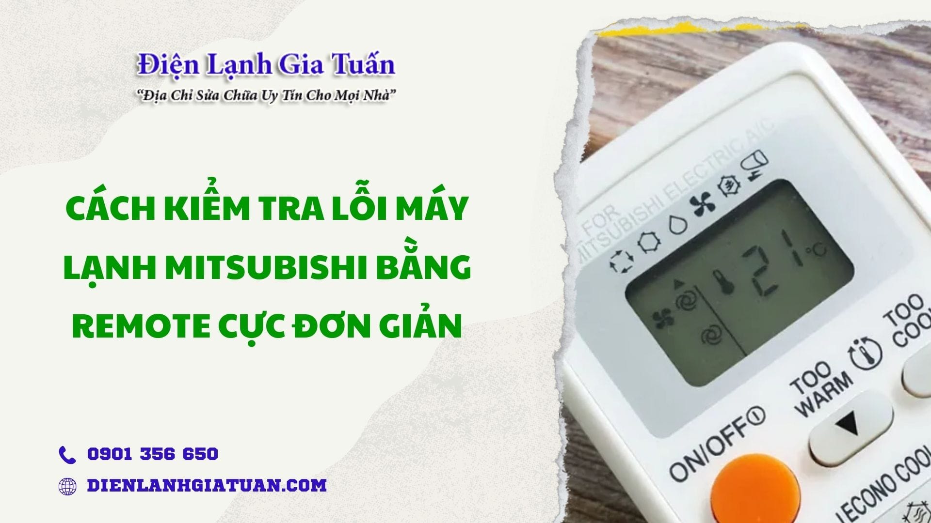 cach kiem tra loi may lanh mitsubishi bang remote