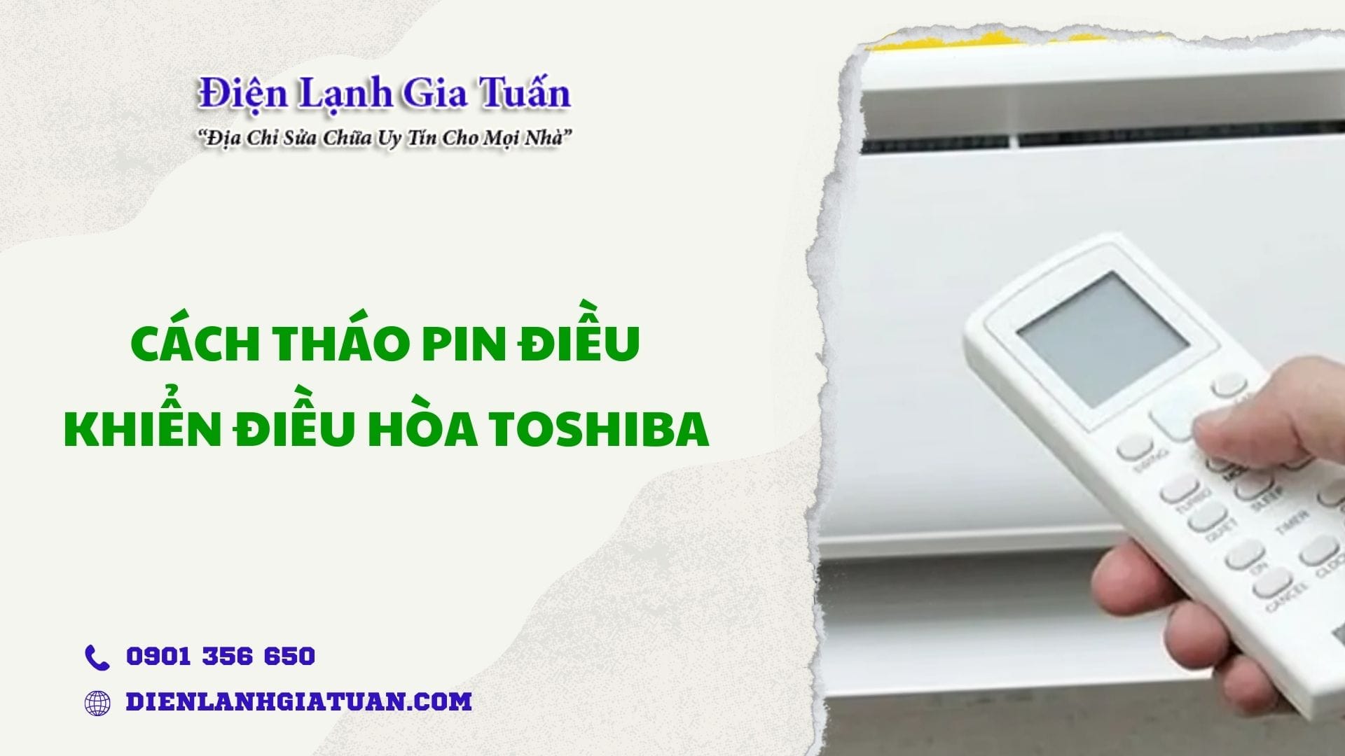 cach thao pin dieu khien dieu hoa toshiba